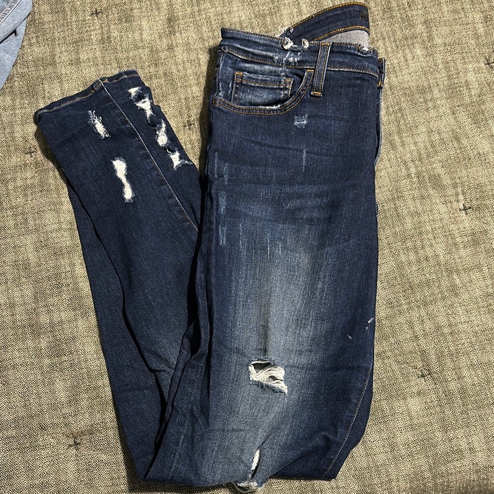 Flying Monkey Mid-Rise Blue Skinny Distressed Jeans